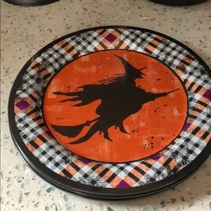 Set of 4 Halloween witch plates
